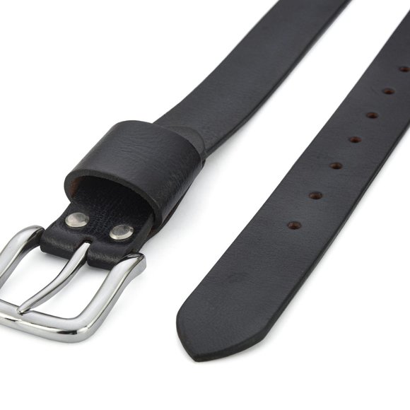 Premium Leather Belt For Men -Royal Blue With Black Tone. Free Personalization - Picture 4 of 15